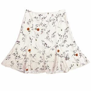 MM.LAFLEUR The Bushwick Flared Midi Skirt in Wildflower/Birch Floral Size 12